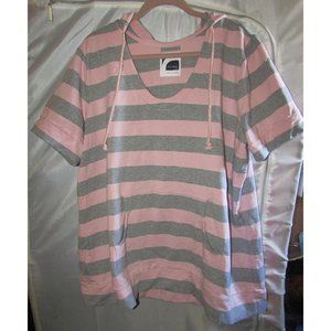Old Navy hooded short sleeved stripe shirt NWOT 3X